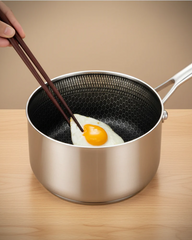 18cm Tri-Ply Honeycomb Saucepan with Glass Lid