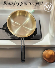 24cm Tri-Ply Brass Fry Pan with Lid