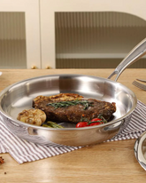 28cm Tri-Ply Stainless Steel Frypan with Glass Lid