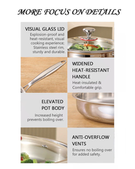 28cm Tri-Ply Stainless Steel Frypan with Glass Lid