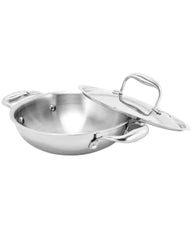 28cm Tri-Ply Stainless Steel Wok with Lid