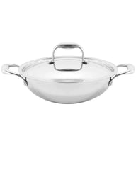 28cm Tri-Ply Stainless Steel Wok with Lid