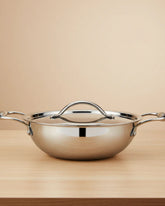 28cm Tri-Ply Stainless Steel Wok with Lid
