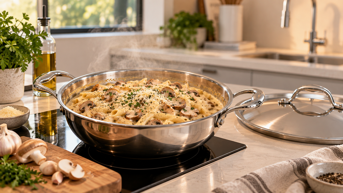 Creamy Garlic Mushroom Pasta