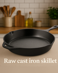 30cm Pre-Seasoned Cast Iron Skillet side view — Victorian Homeware