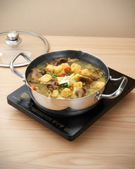 30cm Tri-Ply Honeycomb Stainless Steel Pot - detail