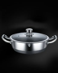 30cm Tri-Ply Honeycomb Stainless Steel Pot - side view
