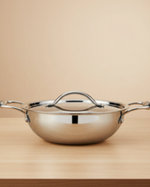32cm Tri-Ply Stainless Steel Wok with Lid