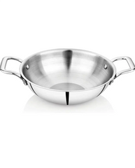 32cm Tri-Ply Stainless Steel Wok with Lid