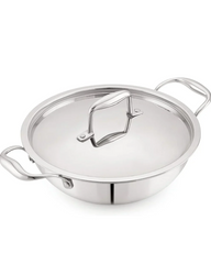 32cm Tri-Ply Stainless Steel Wok with Lid