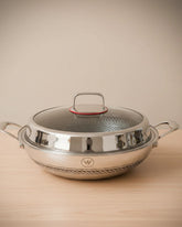 36cm Honeycomb Hybrid Wok with Glass Lid