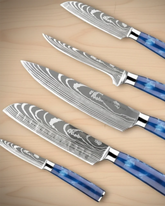 5-Piece Damascus Stainless Steel Knife Set