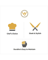 5-Piece Damascus Knife Set – Wooden Handle