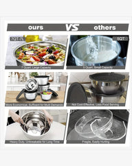 5-Piece Stainless Steel Mixing Bowl Set with Lids