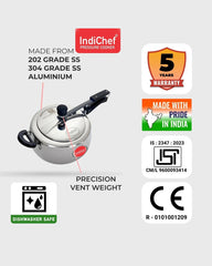 5L Tri-Ply Stainless Steel Inner Lid Pressure Cooker