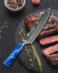 8" Damascus Chef Knife – Resin Handle