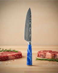 8" Damascus Chef Knife – Resin Handle
