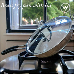 24cm Tri-Ply Brass Fry Pan with Lid