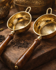 Brass Tea Strainer – Wooden Handle