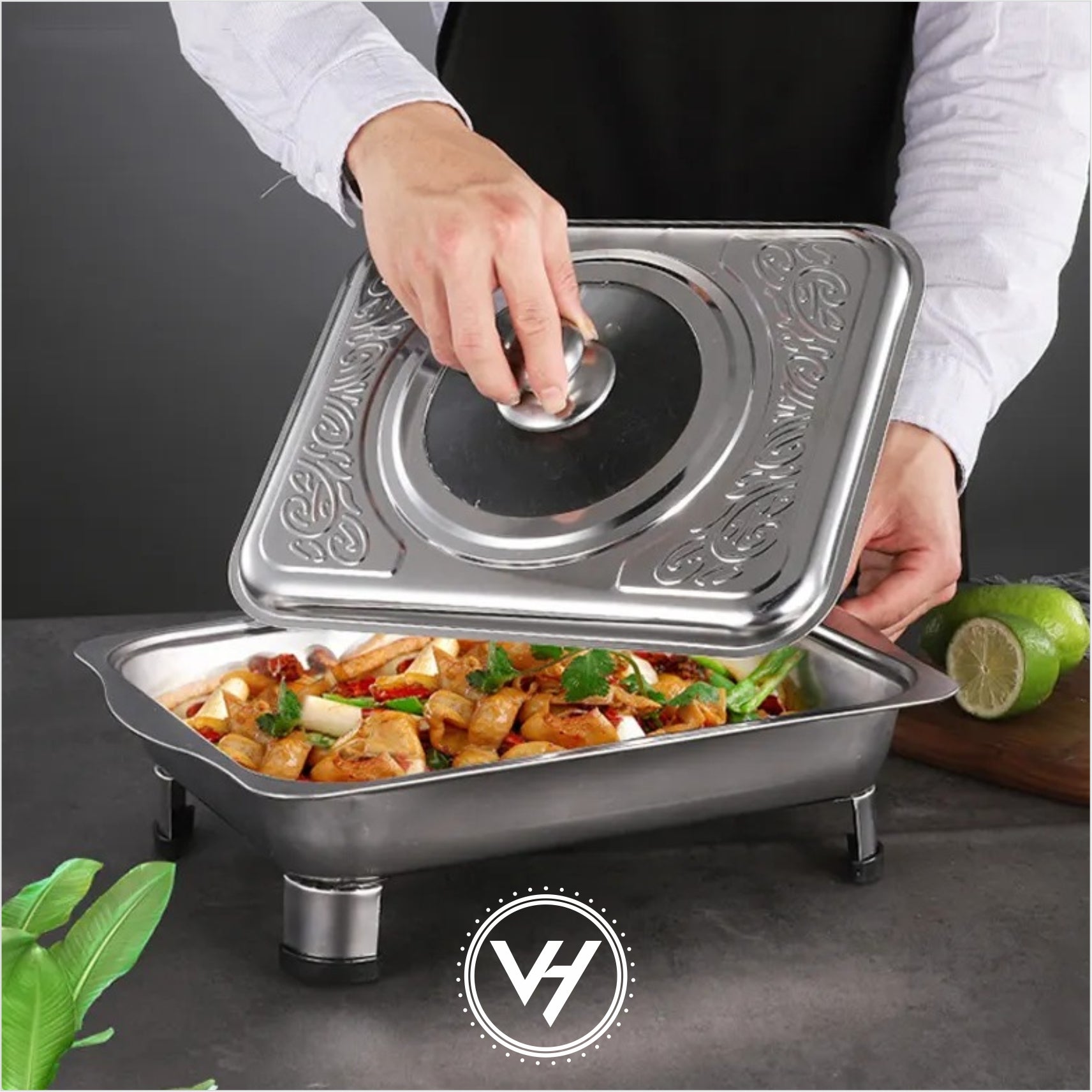 Stainless Steel Rectangle Chafing Dish with Cover