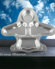 Kids 3-Compartment Stainless Steel Plate