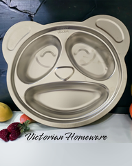 Kids 3-Compartment Stainless Steel Plate