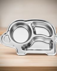 Kids 3-Compartment Stainless Steel Plate