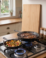 Pre-Seasoned Cast Iron Skillet Bundle – 30cm + 26cm