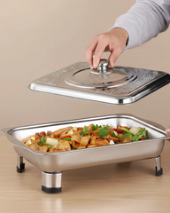 Stainless Steel Serving Tray with Cover
