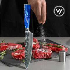 8" Damascus Chef Knife – Resin Handle