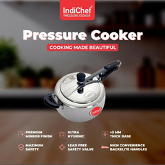 2L Tri-Ply Stainless Steel Inner Lid Pressure Cooker