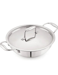 32cm Tri-Ply Stainless Steel Wok with Lid