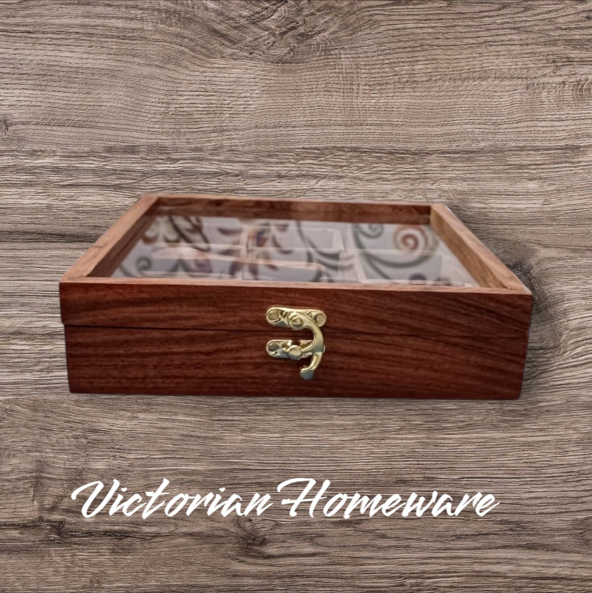 Wooden Spice Box (Square, Acacia Wood)