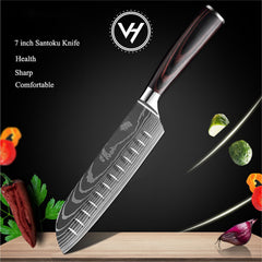 5-Piece Damascus Knife Set – Wooden Handle