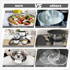 5-Piece Stainless Steel Mixing Bowl Set with Lids