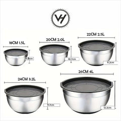 5-Piece Stainless Steel Mixing Bowl Set with Lids