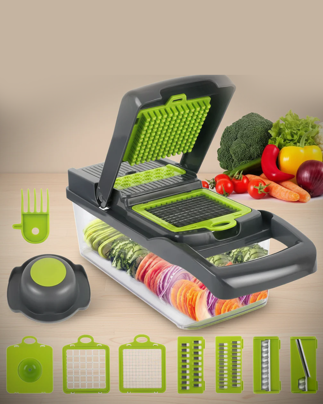 16-Piece Multifunction Vegetable Chopper Set