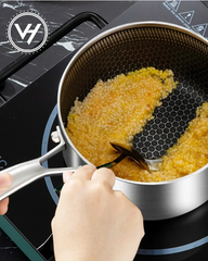 18cm Tri-Ply Honeycomb Saucepan with Glass Lid