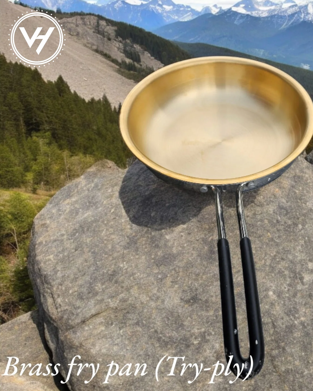24cm Tri-Ply Brass Fry Pan with Lid