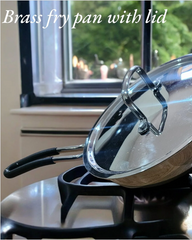 24cm Tri-Ply Brass Fry Pan with Lid