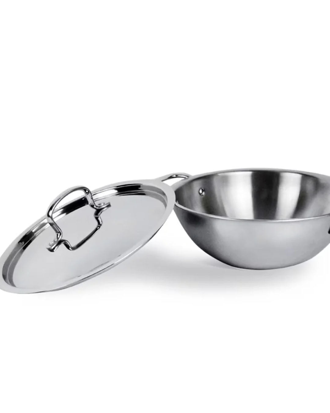 28cm Tri-Ply Stainless Steel Wok with Lid