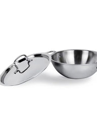 28cm Tri-Ply Stainless Steel Wok with Lid