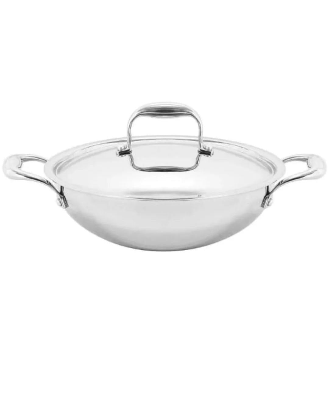 28cm Tri-Ply Stainless Steel Wok with Lid