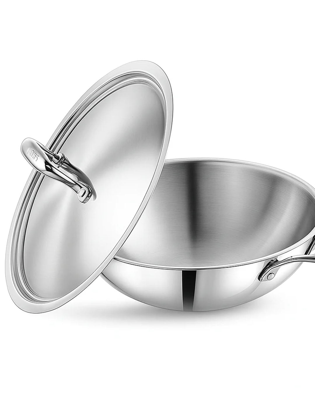 28cm Tri-Ply Stainless Steel Wok with Lid