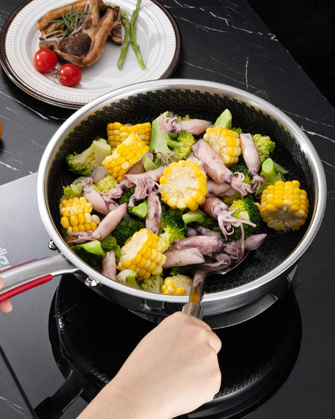 30cm Honeycomb Stainless Steel Frypan