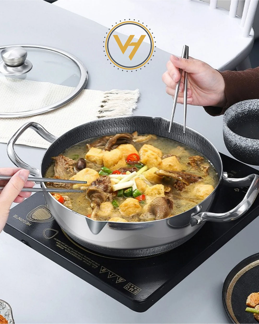 30cm Tri-Ply Honeycomb Stainless Steel Pot