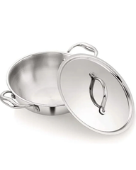 32cm Tri-Ply Stainless Steel Wok with Lid