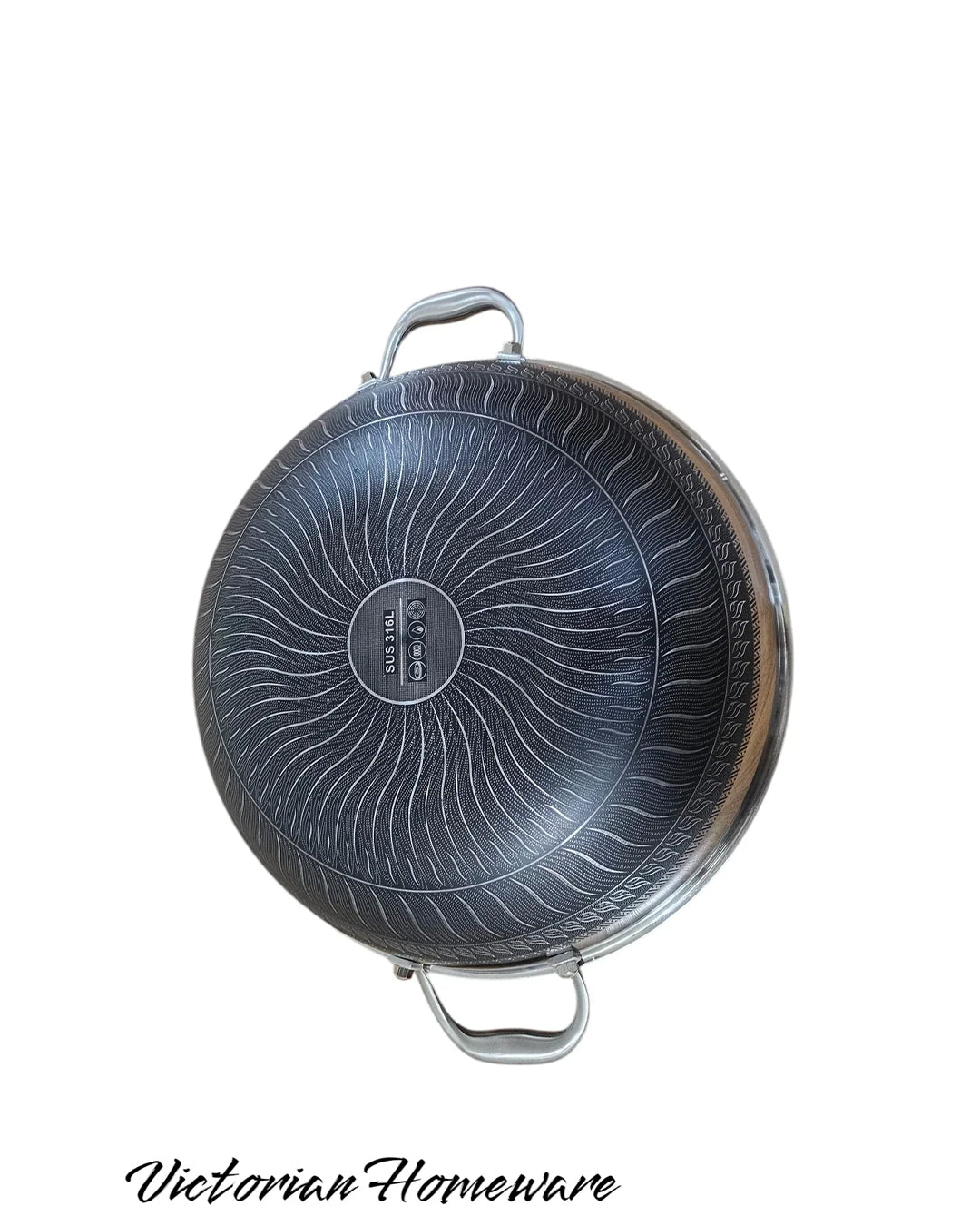 36cm Honeycomb Hybrid Wok with Glass Lid