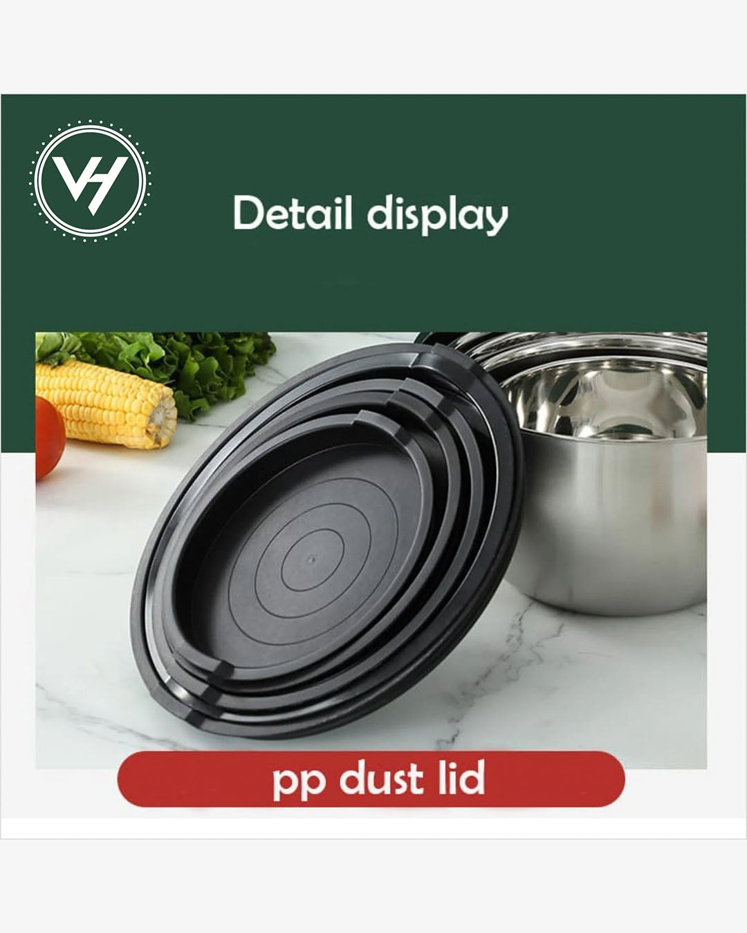 5-Piece Stainless Steel Mixing Bowl Set with Lids