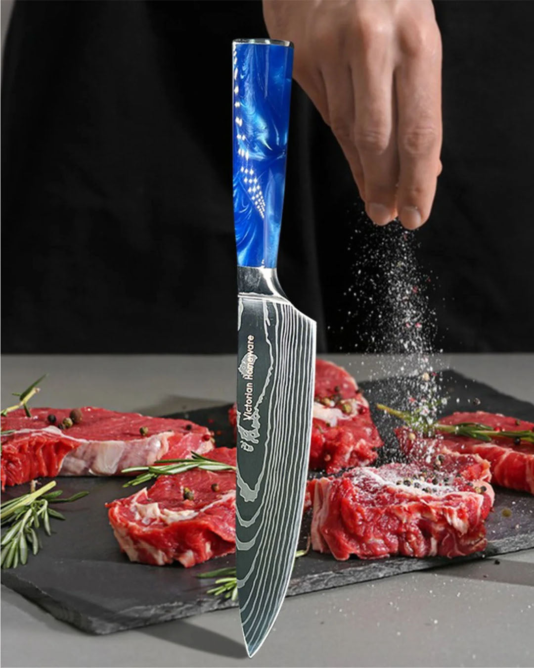 8" Damascus Chef Knife – Resin Handle